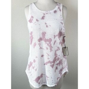 Electric & Rose Pink Tie Dye Mesh Tank Open Knit LA NWT